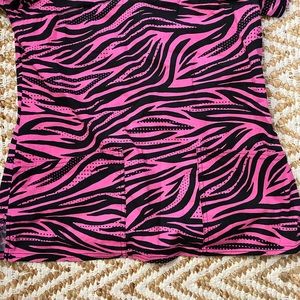 Zebra print scrub top